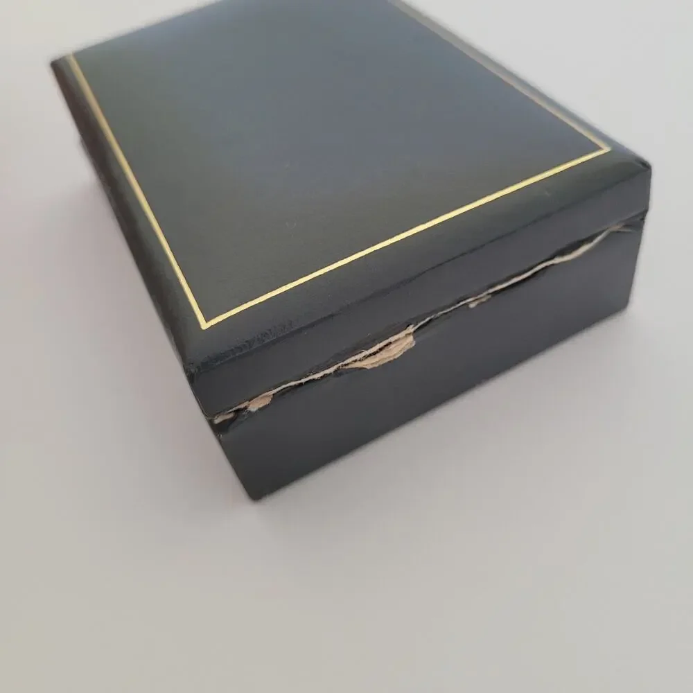 Dunhill Vintage Round Cufflinks Tie Clasp Clip Bar Set Black Onyx Gold Logo Box